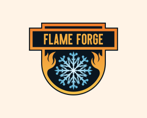 Flame Ice Snowflake logo design