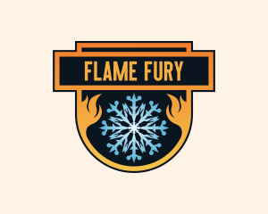 Flame Ice Snowflake logo design