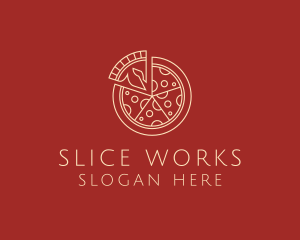 Minimalist Pizza Snack logo design