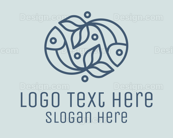 Fish Bubble Outline Logo