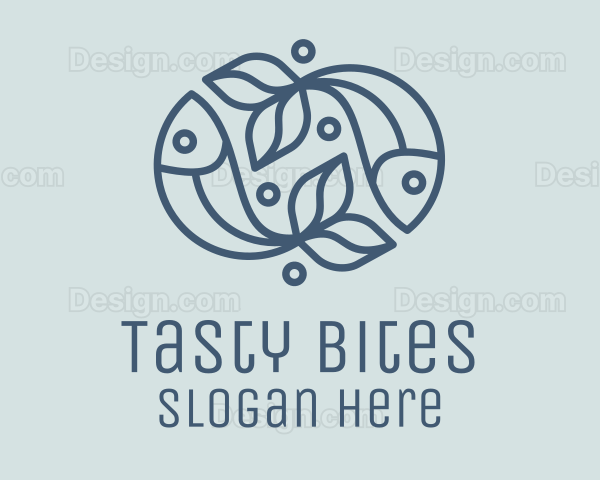 Fish Bubble Outline Logo