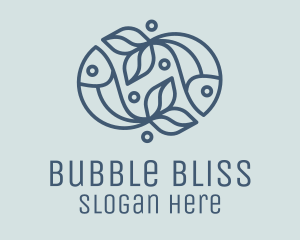 Fish Bubble Outline logo