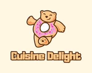 Donut Bear Dessert  logo design