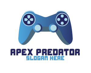 Blue Controller Gaming logo design