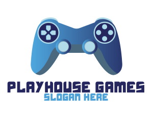 Blue Controller Gaming logo design