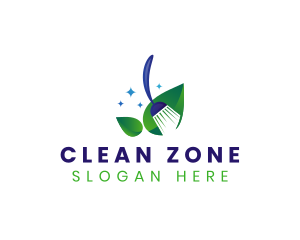 Cleaning Broom Eco logo design