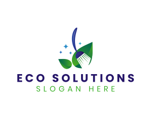 Cleaning Broom Eco logo design