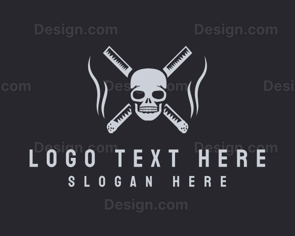 Cigarette Smoking Skull Logo