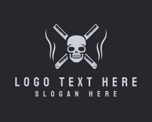 Cigarette Smoking Skull logo