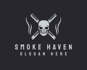 Cigarette Smoking Skull logo