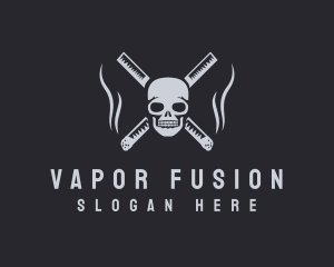 Cigarette Smoking Skull logo design