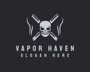 Cigarette Smoking Skull logo design