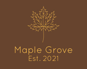 Minimalist Maple Leaf  logo design