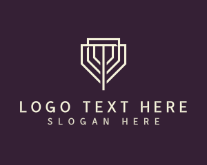 Geometric Shield Letter T logo