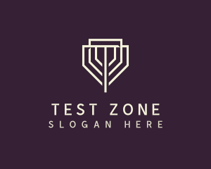 Geometric Shield Letter T logo design