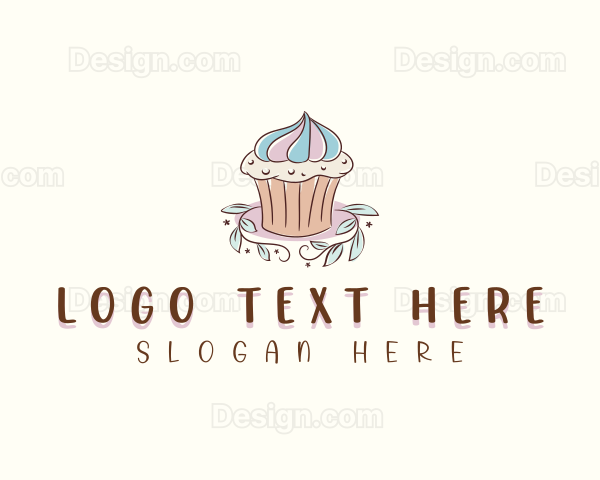 Sweet Dessert Cupcake Logo