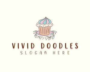 Sweet Dessert Cupcake  logo design