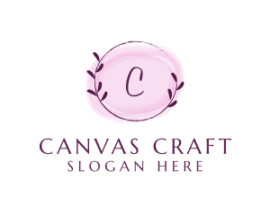 Feminine Watercolor Craft Wreath logo design