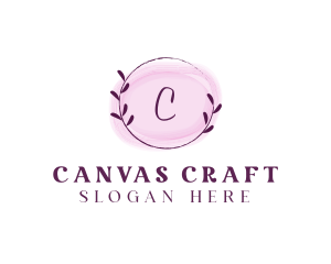 Feminine Watercolor Craft Wreath logo design