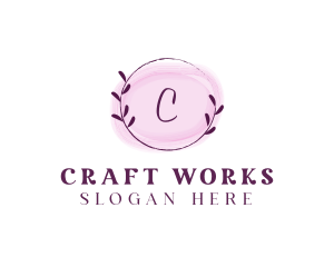 Feminine Watercolor Craft Wreath logo design