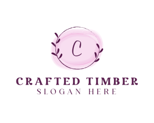 Feminine Watercolor Craft Wreath logo design