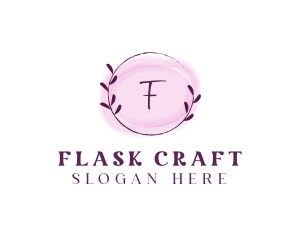 Feminine Watercolor Craft Wreath logo design