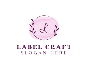 Feminine Watercolor Craft Wreath logo design