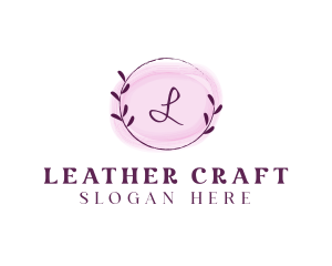 Feminine Watercolor Craft Wreath logo design