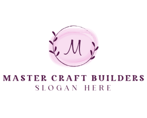 Feminine Watercolor Craft Wreath logo design