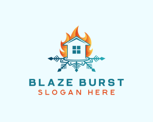 House Fire Snow logo design