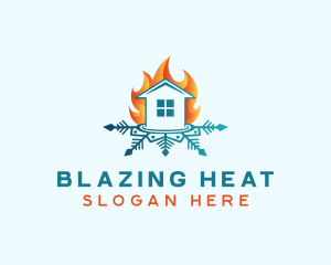 House Fire Snow logo design