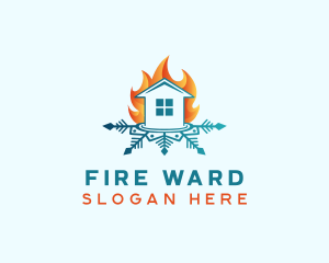 House Fire Snow logo design