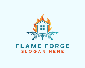 House Fire Snow logo design