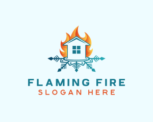 House Fire Snow logo design