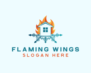 House Fire Snow logo design