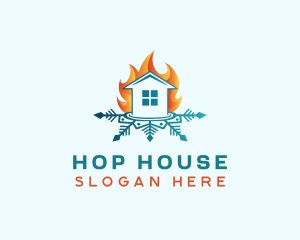 House Fire Snow logo design