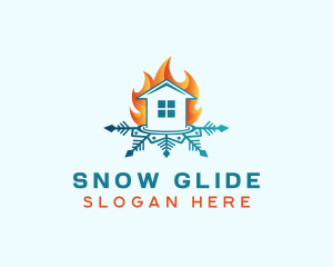 House Fire Snow logo design