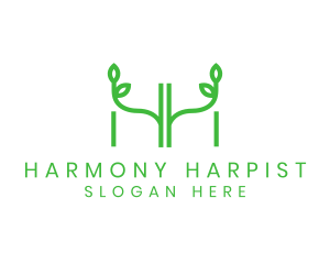 Leaf Spa Letter HH logo design