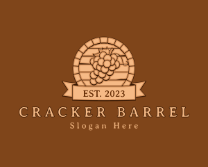 Wine Wood Barrel  logo design