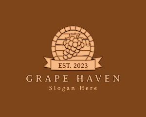 Wine Wood Barrel  logo design