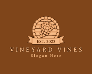 Wine Wood Barrel  logo design