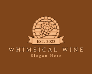 Wine Wood Barrel  logo design