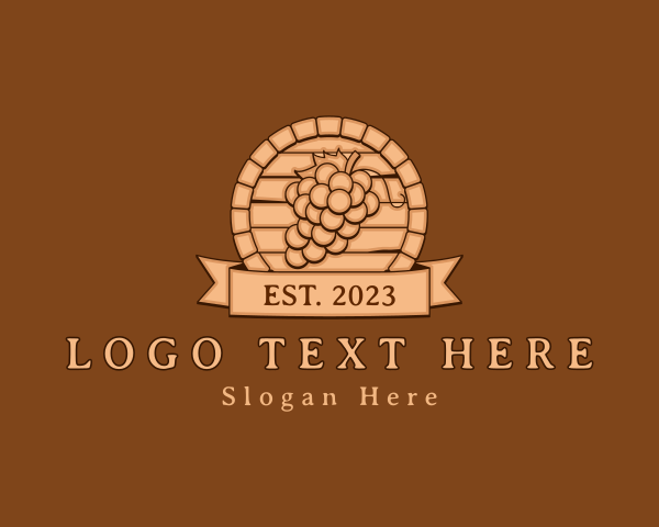 Wine Wood Barrel  logo