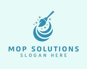 Sanitary Mop Cleaning logo design