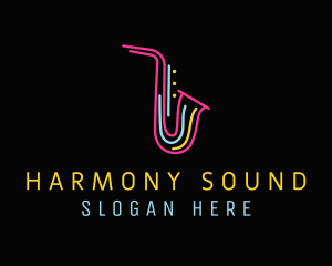 Neon Musical Saxophone  Logo