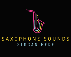 Neon Musical Saxophone  logo