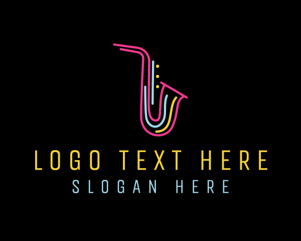 Neon Musical Saxophone  logo