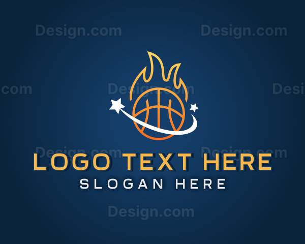 Fiery Sports Basketball Logo