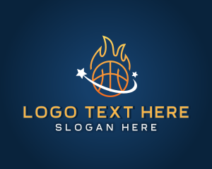 Fiery Sports Basketball Logo