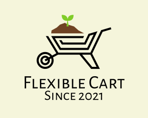 Sprout Gardening Wheelbarrow  logo design